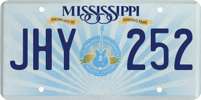 MS license plate JHY252