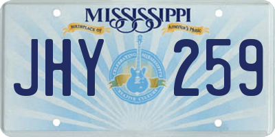 MS license plate JHY259