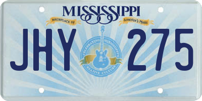 MS license plate JHY275