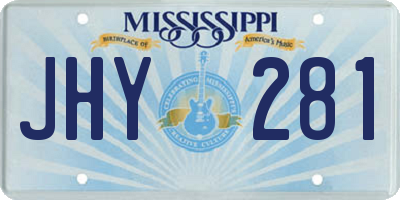 MS license plate JHY281
