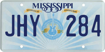 MS license plate JHY284