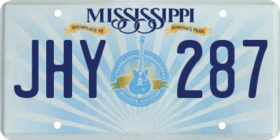 MS license plate JHY287
