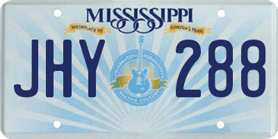 MS license plate JHY288