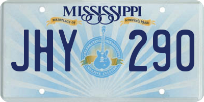 MS license plate JHY290