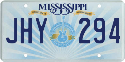 MS license plate JHY294