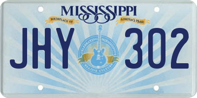 MS license plate JHY302