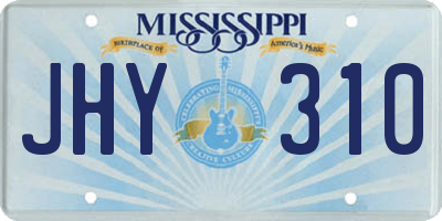 MS license plate JHY310