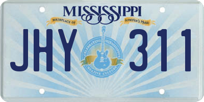 MS license plate JHY311