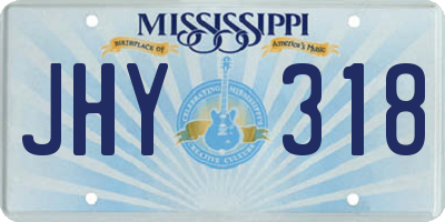MS license plate JHY318
