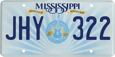 MS license plate JHY322
