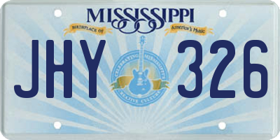 MS license plate JHY326