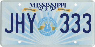 MS license plate JHY333