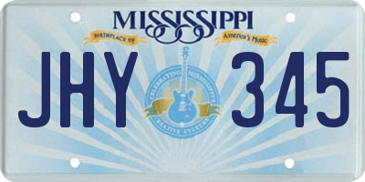MS license plate JHY345