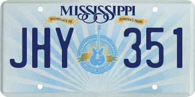 MS license plate JHY351