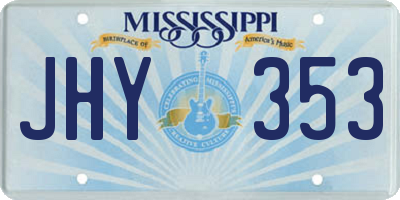 MS license plate JHY353
