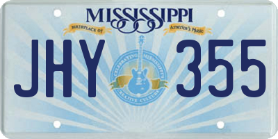 MS license plate JHY355
