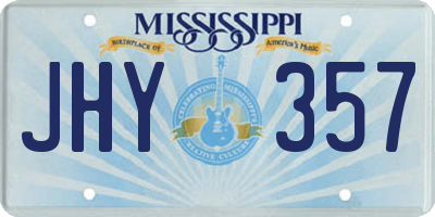 MS license plate JHY357
