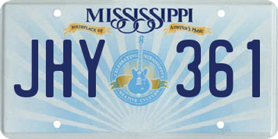 MS license plate JHY361