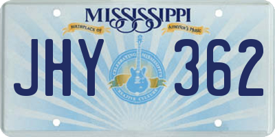 MS license plate JHY362