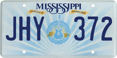MS license plate JHY372