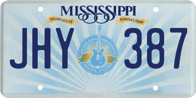 MS license plate JHY387