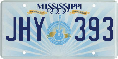 MS license plate JHY393