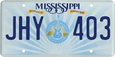 MS license plate JHY403