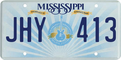 MS license plate JHY413