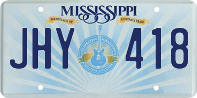 MS license plate JHY418