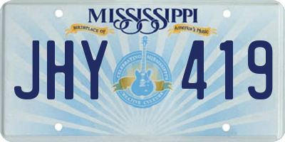 MS license plate JHY419