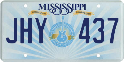 MS license plate JHY437
