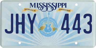 MS license plate JHY443
