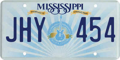 MS license plate JHY454