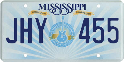 MS license plate JHY455