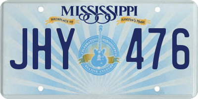 MS license plate JHY476