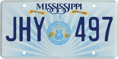 MS license plate JHY497