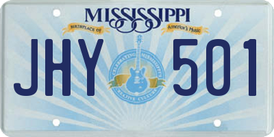 MS license plate JHY501