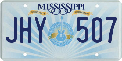 MS license plate JHY507