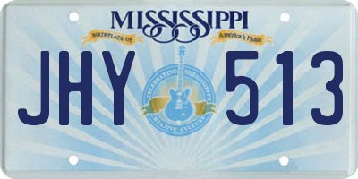 MS license plate JHY513