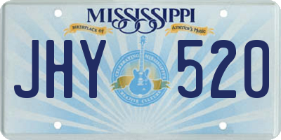 MS license plate JHY520