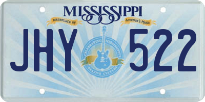MS license plate JHY522