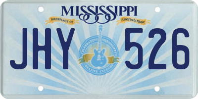 MS license plate JHY526