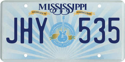 MS license plate JHY535