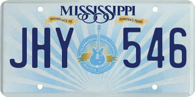 MS license plate JHY546