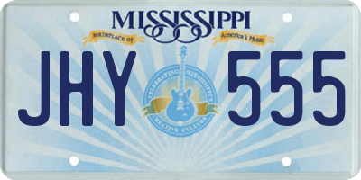 MS license plate JHY555