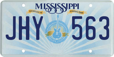 MS license plate JHY563