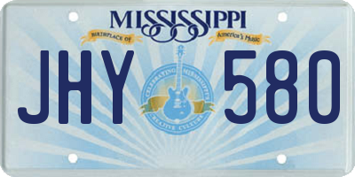MS license plate JHY580