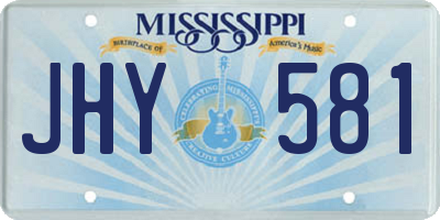 MS license plate JHY581