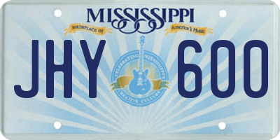 MS license plate JHY600