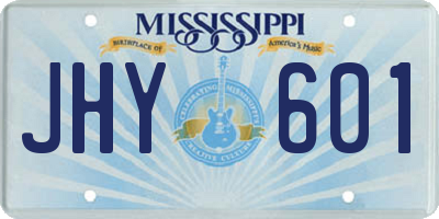 MS license plate JHY601